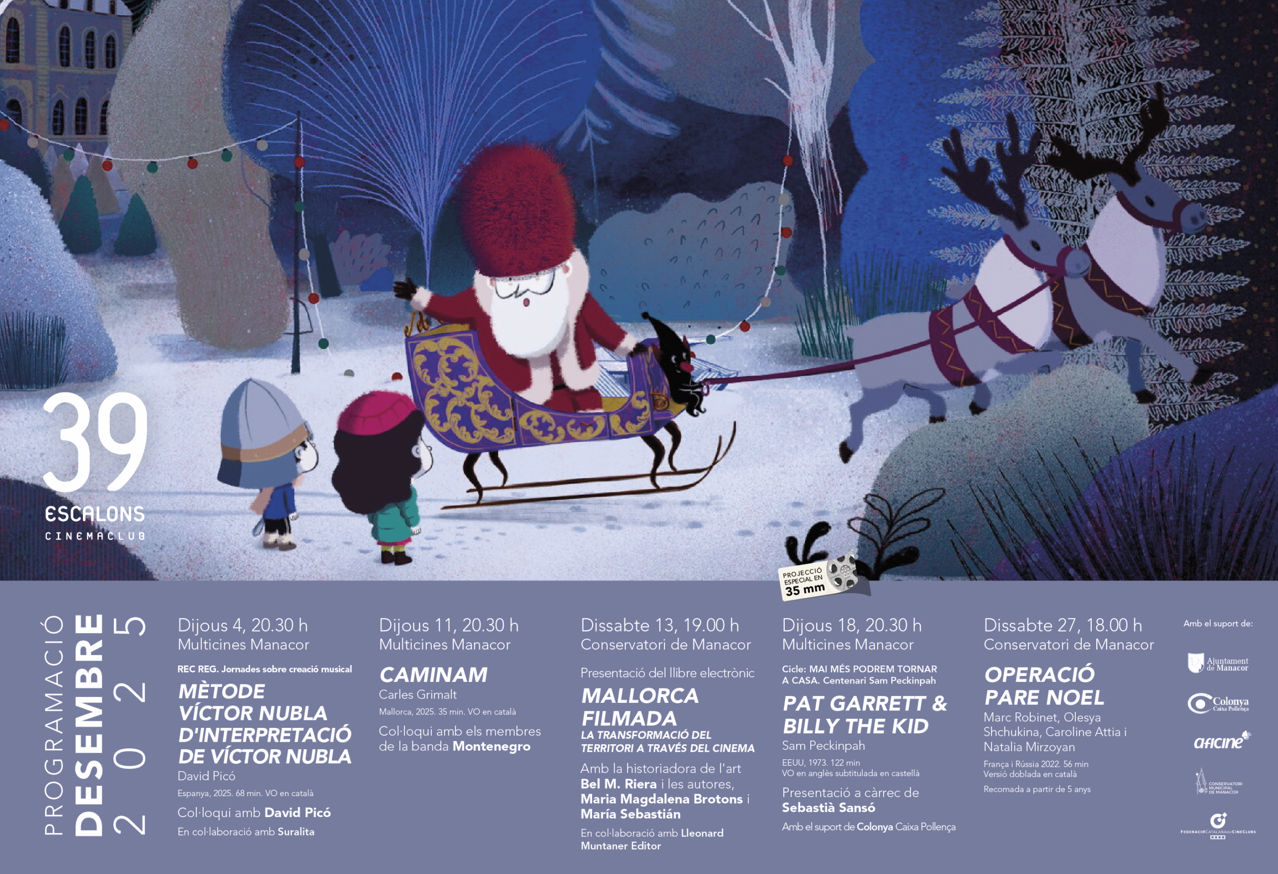 Cartell de la programació de novembre amb un fotograma de Black dog